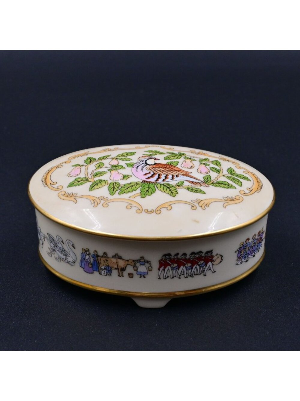 Lenox Twelve Days of Christmas Trinket Box Partridge in a Pear Tree Lidded Fine